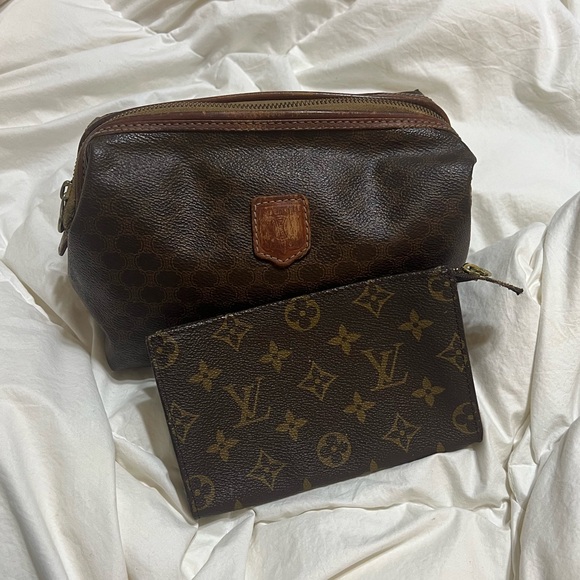 Louis Vuitton Monogram Pochette And Celine Macadam Toiletry Bag Bundle - Picture 1 of 16